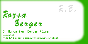 rozsa berger business card